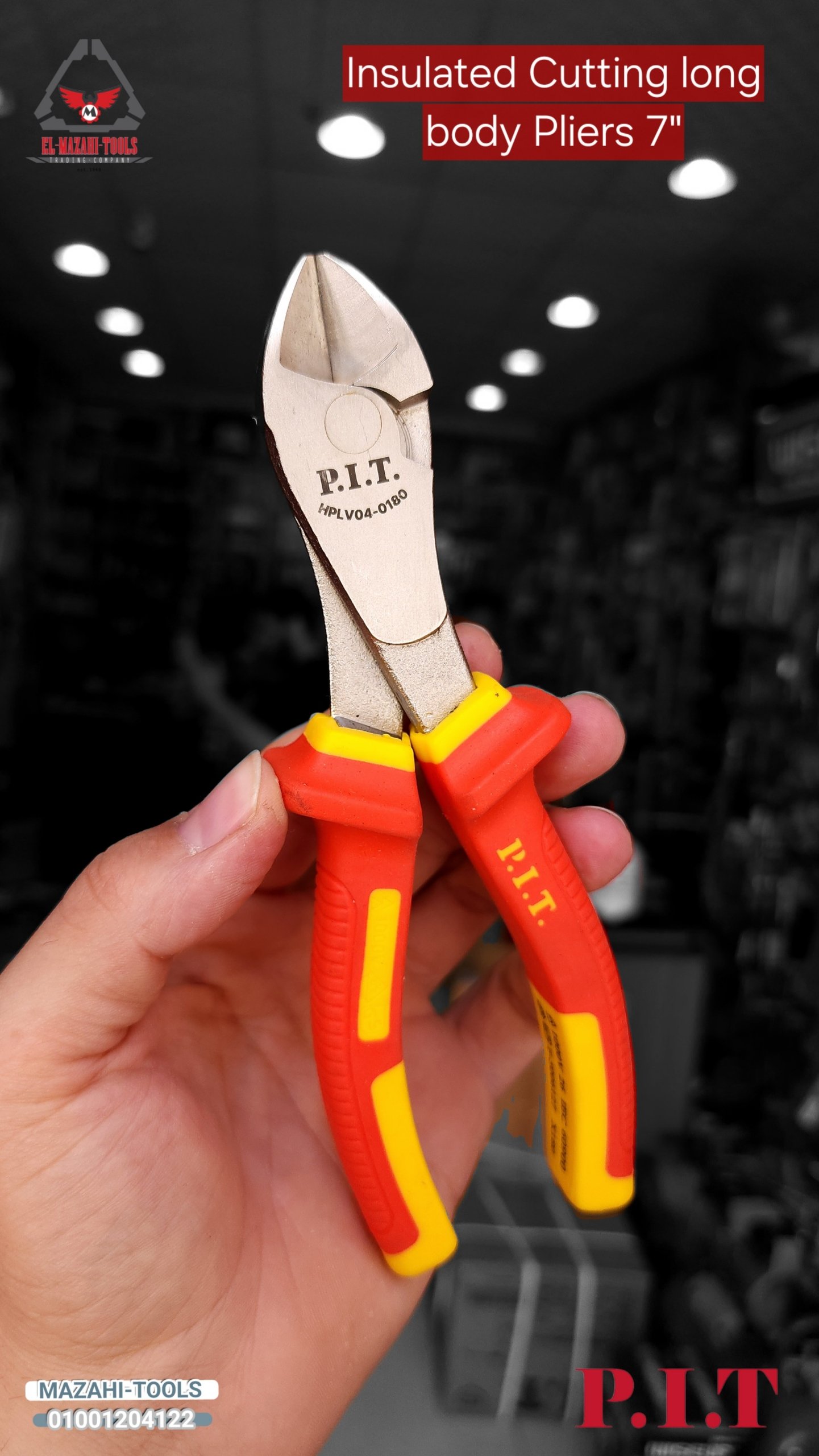 قصافة عازل عنق طويل 7″ 180 مم VDE ضغط عالي من PIT