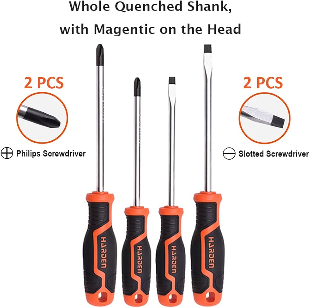 طقم مفك يد كاوتش 6 ق مغناطيسي من HARDEN - الصورة 2