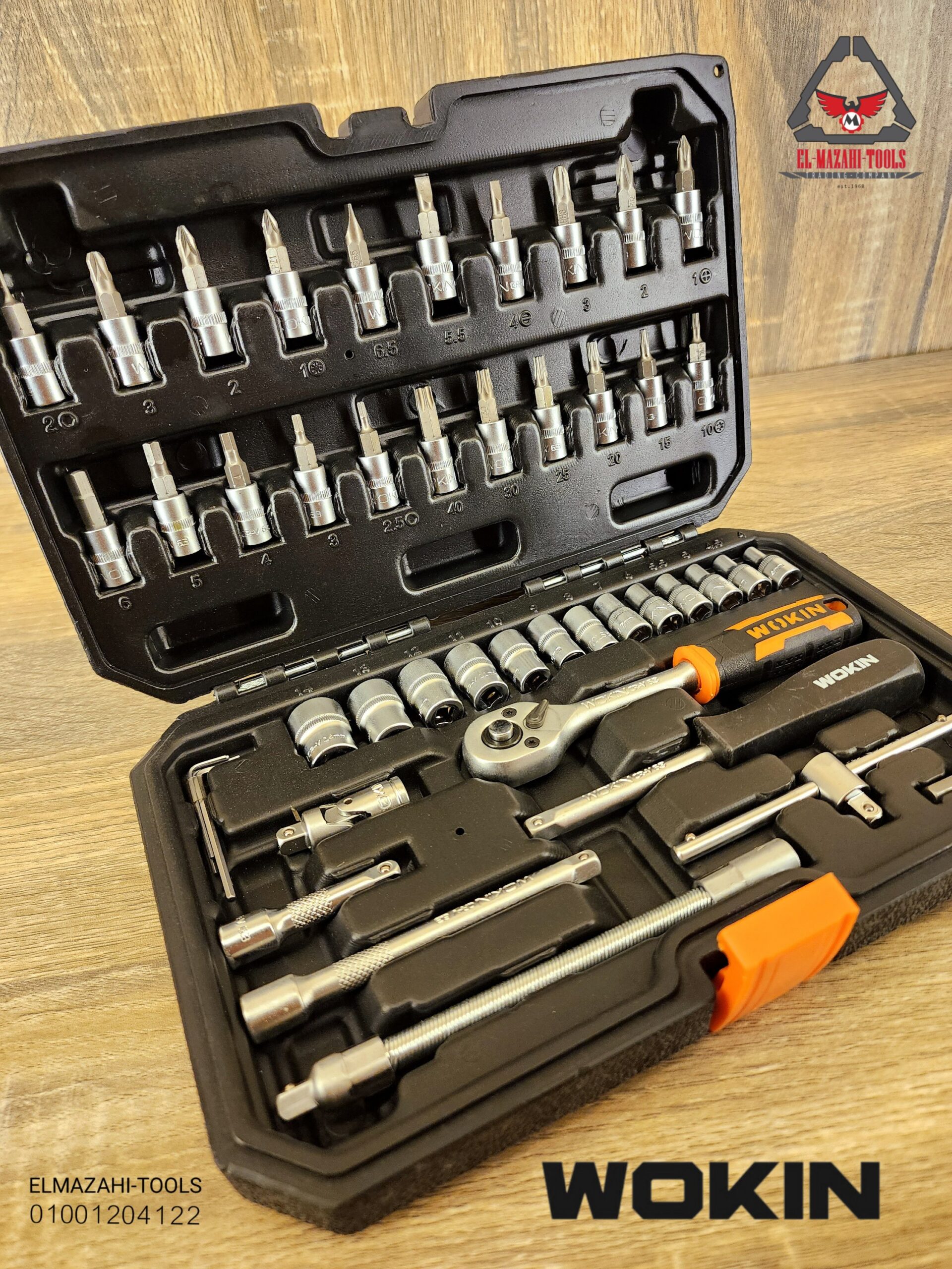 طقم لقم وسنون متكامل 1/4″ 46 ق خدمة شاقة من WOKIN