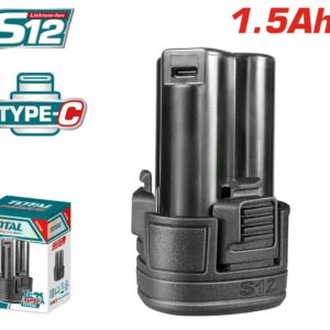 بطارية ليثيوم 12 فولت 1.5 امير شحن TYPE-C من TOTAL
