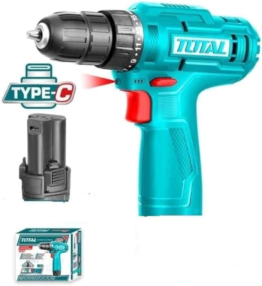 شنيور بطارية 12 فولت 20 نيوتن 1 بطارية من TOTAL - الصورة 2