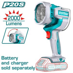 كشاف بطارية 20 فولت 2000 ليومن بدون بطارية من TOTAL