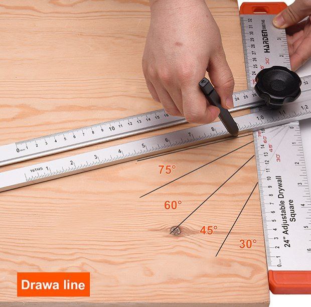 مسطرة علام زاوية متحركة 60 سم طويلة من HARDEN