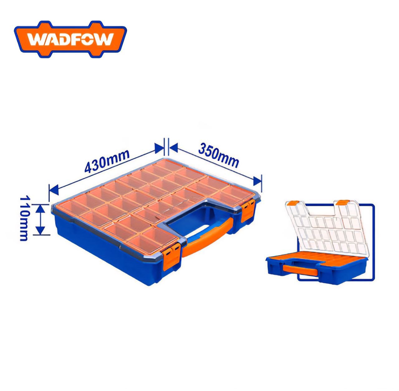 شنطة عدة بفواصل عميقة 16.5" منظم غطاء شفاف من WADFOW