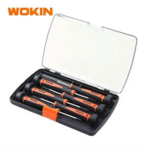 طقم مفك الكترونيات 6 ق صليبة وعادة راس بلية من WOKIN