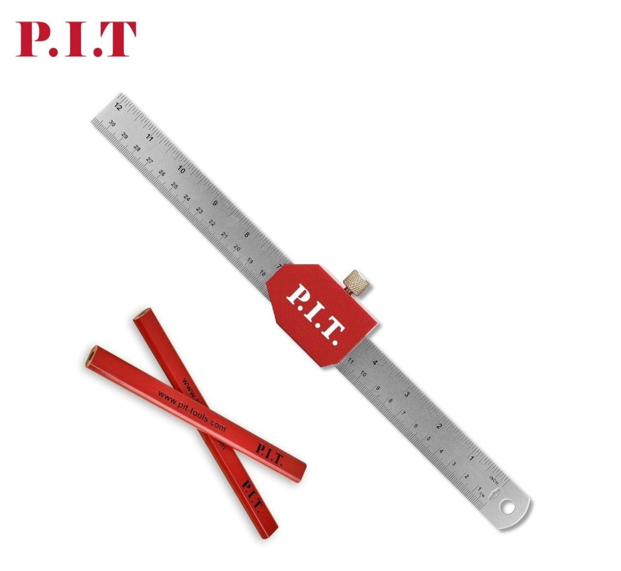 مسطرة علام بدليل متحرك مع 2 قلم علام من PIT