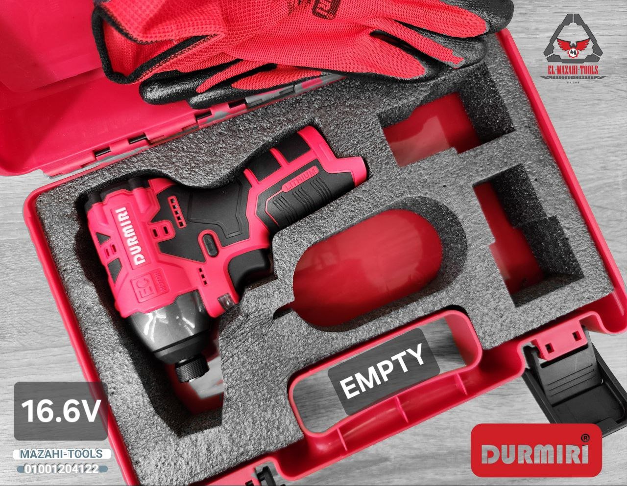 امباكت بطارية الترا 16 فولت 140 نيوتن 1/4" برشليس بدون بطارية من DURMIRI - الصورة 3