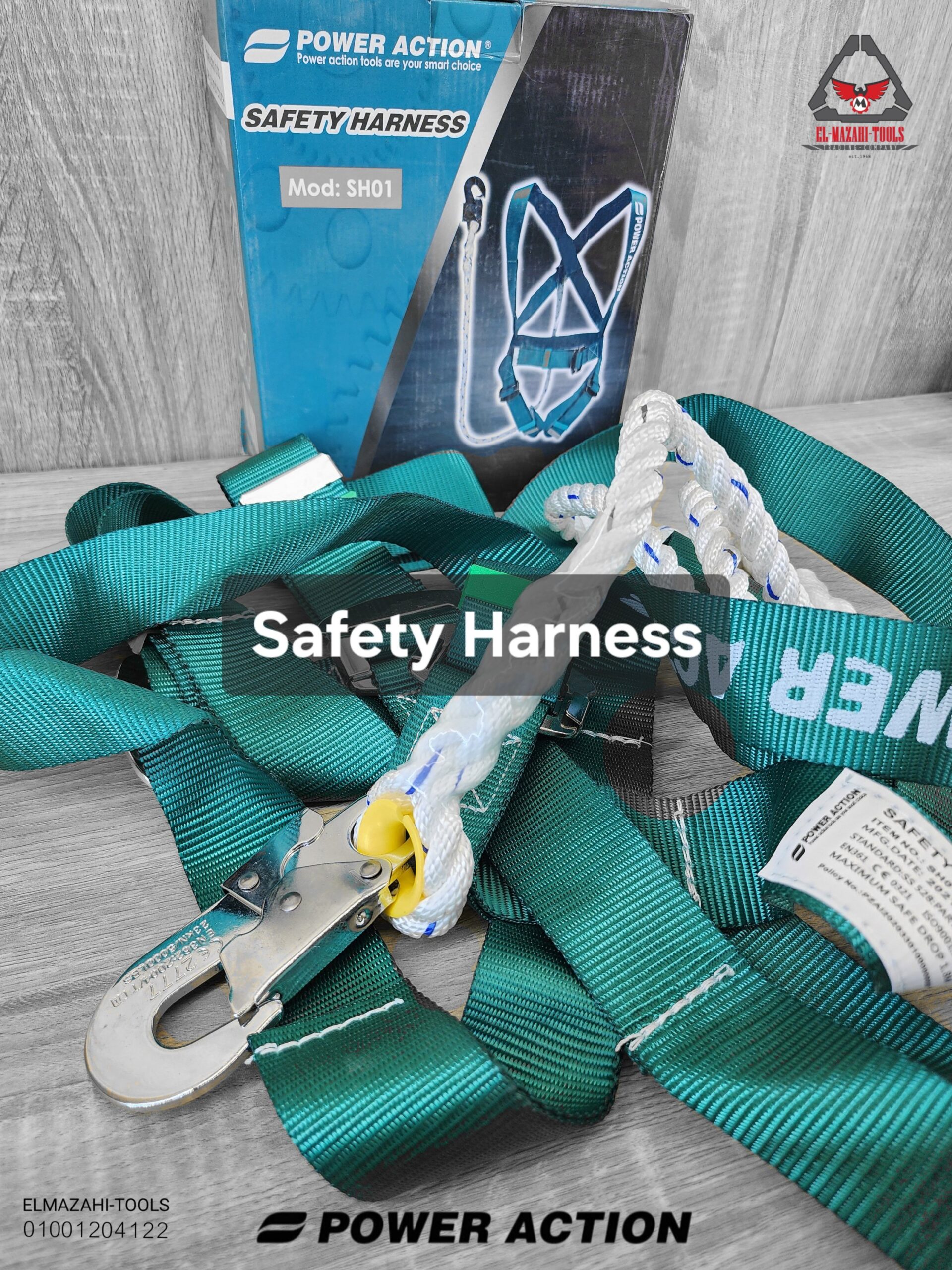 حزام سيفتي امان بحبل وهوك من POWER ACTION - الصورة 4