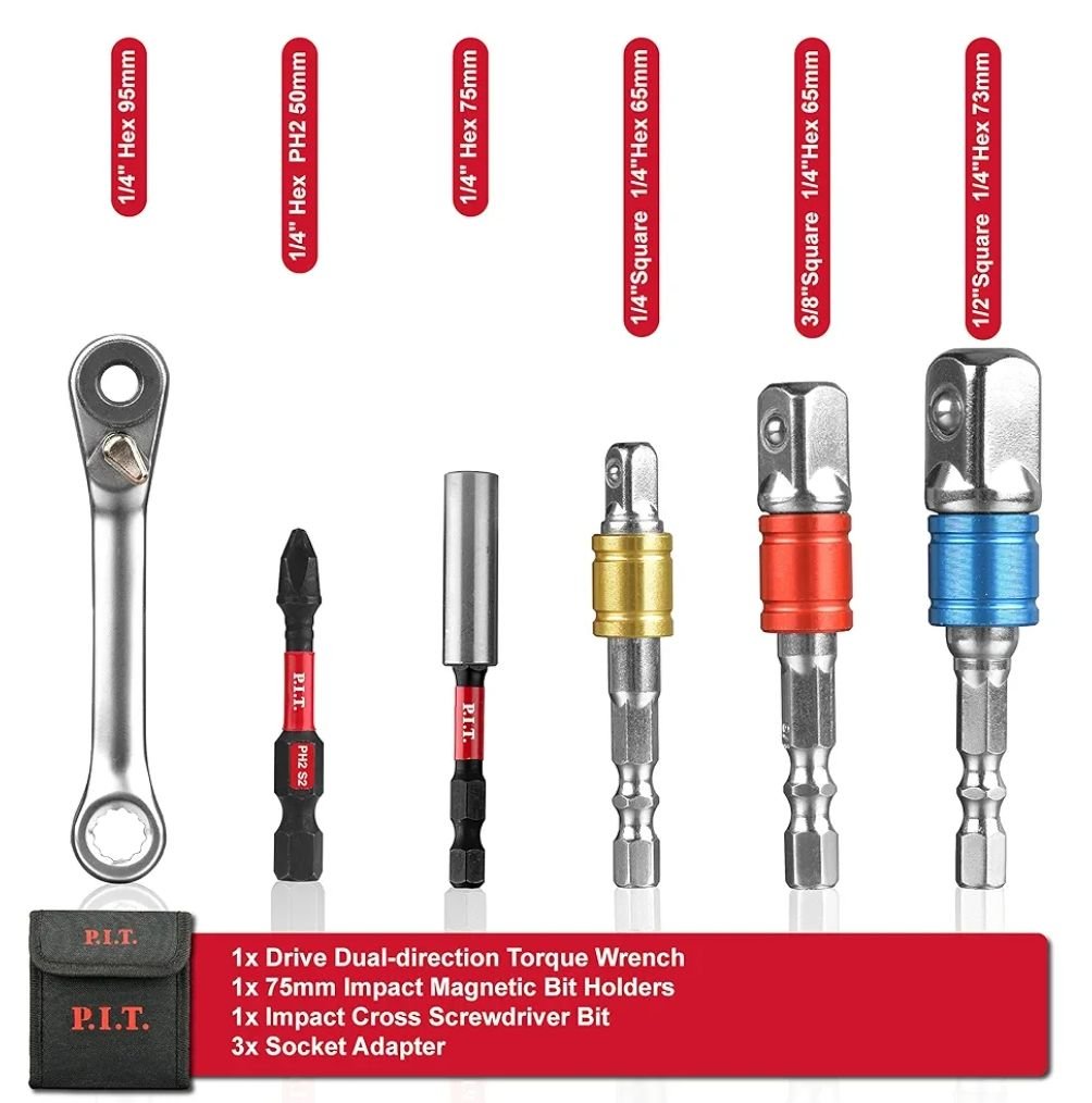 طقم سيستم متعدد وصلات وادابتور ومفتاح راتشة من PIT - الصورة 3