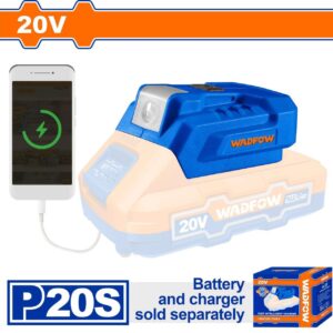 ادابتور بطارية كشاف وشاحن USB من WADFOW