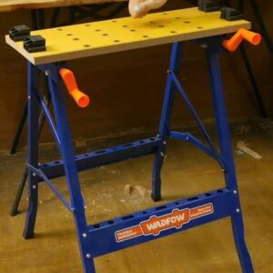 ترابيزة عمل ارجل معدنية وسطح MDF قابلة للطي من WADFOW