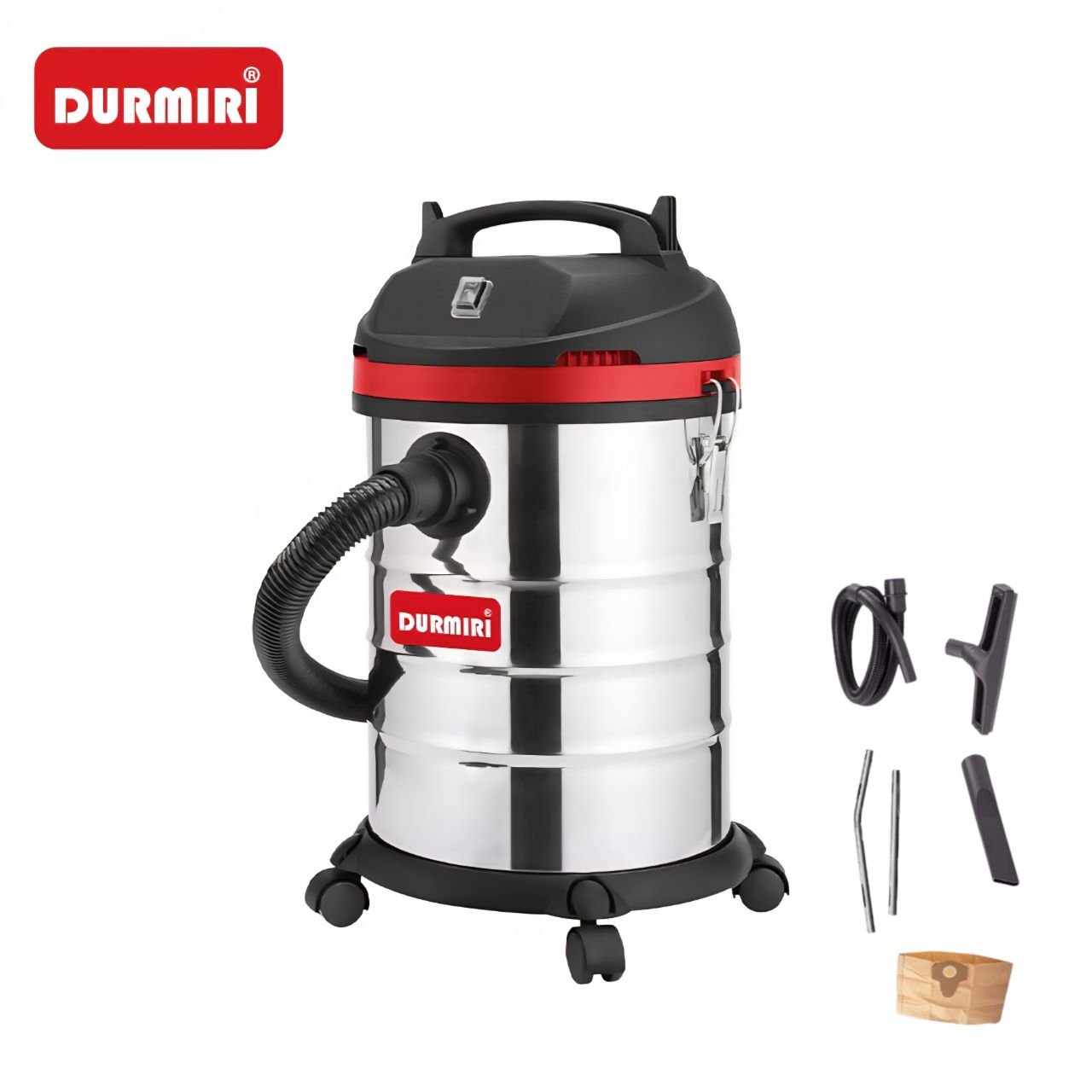 مكنسة برميل 30 لتر موتور 1400 وات مياة وجاف من DURMIRI