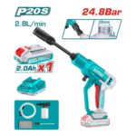 ماكينة غسيل بطاريه 20 فولت 2 امبير 24.8 بار + بطاريه و شاحن من TOTAL
