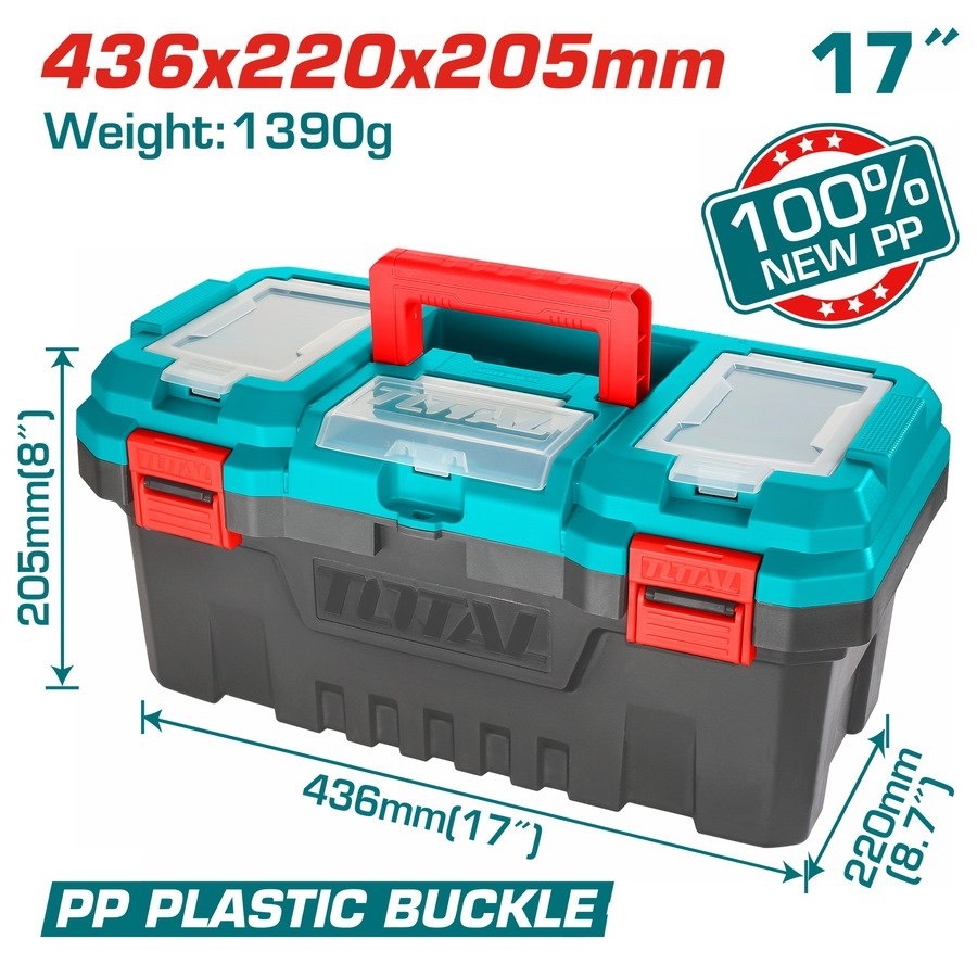 شنطة عدة بلاستيك 17″ وسط من TOTAL