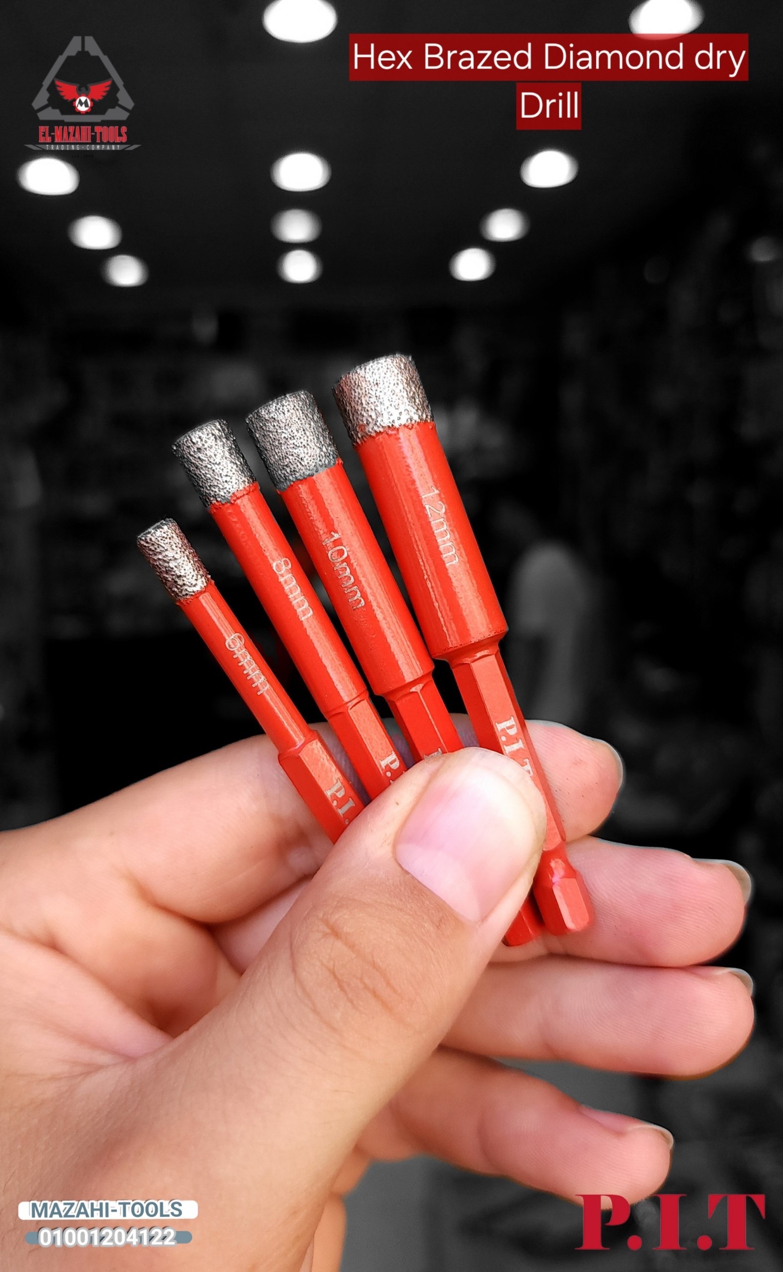 بنط الماظ رش للرخام كعب سداسي من PIT